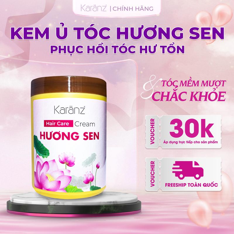 Kem Ủ Tóc Karanz Hương Sen Giúp Tóc Bóng Mượt Và Chắc Khỏe Từ Gốc Đến Ngọn Hũ 900G 