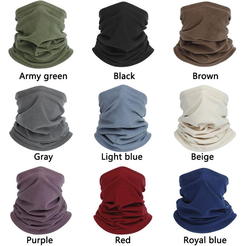 Outdoor Men Women Windproof Polar Fleece Thermal Tube Scarf Magic Cycling Scarf Neck Warmer Half Face Mask 3