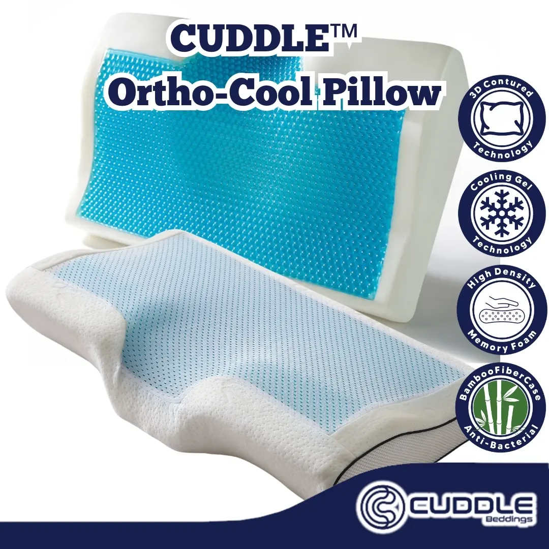 Cuddle Cooling Ergonomic Contour Pillow/ Orthopaedic Pillow/ Memory Foam Pillow/ Anti Bacterial Back Support