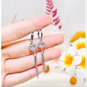 Anting jepit Jurai love silver wanita terbaru aksesoris wanita elegant cantik anti karat Earrings