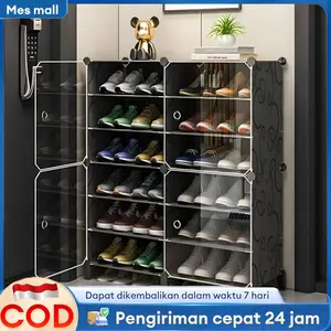 [COD] Lemari sepatu multifungsi tahan debu dan tahan air lemari sepatu besar yang dapat dilipat cantik dan ramah lingkungan ruang penyimpanan yang besar alat penyimpanan yang wajib FurnitureKuwat lan awet ora gampang rusak Mudah dipasang
