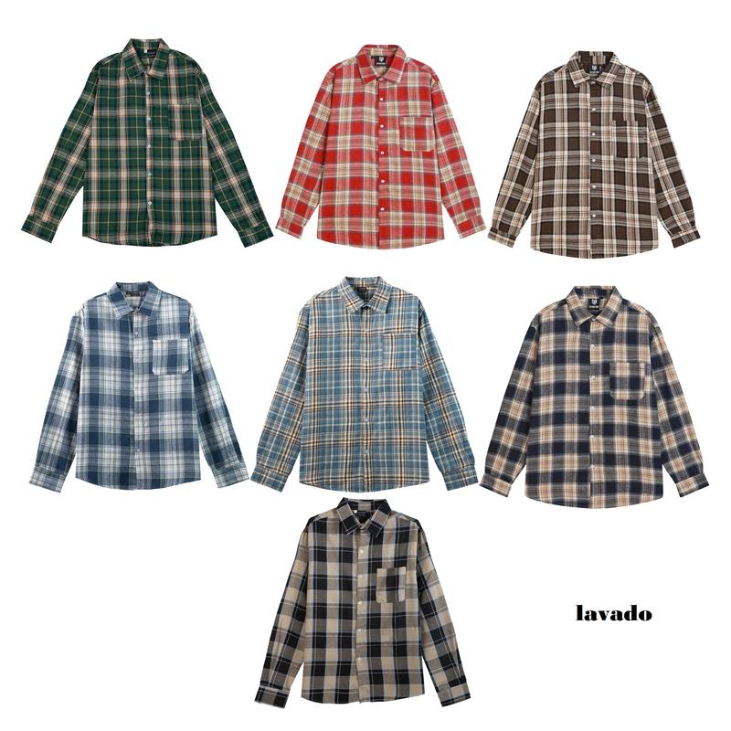 Lavado Áo Sơ Mi Dài Tay Nam Nữ Kẻ Caro Mix Túi Ngực Form Regular Menswear Phong Cách Thời Trang Trẻ Trung Năng Động Màu Sắc Đa Dạng Size M L XL 2XL Vải Flannel Cao Cấp Thoáng Khí