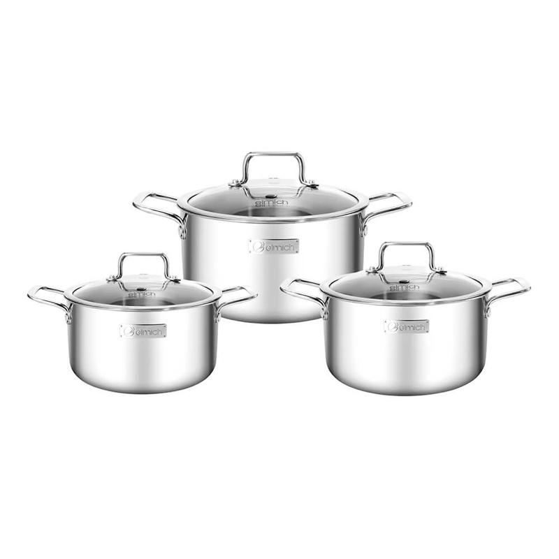 Bộ nồi Inox 3 lớp đáy liền Elmich Trimax classic size 16,20,24cm 2105OL