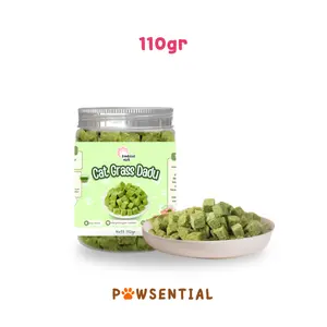 Cat Grass Dadu - Snack Rumput Kucing - Premium Grass Wheatgrass dengan Daging Segar - Cemilan Beku untuk Hewan Peliharaan - Snack Kucing Campuran Catnip