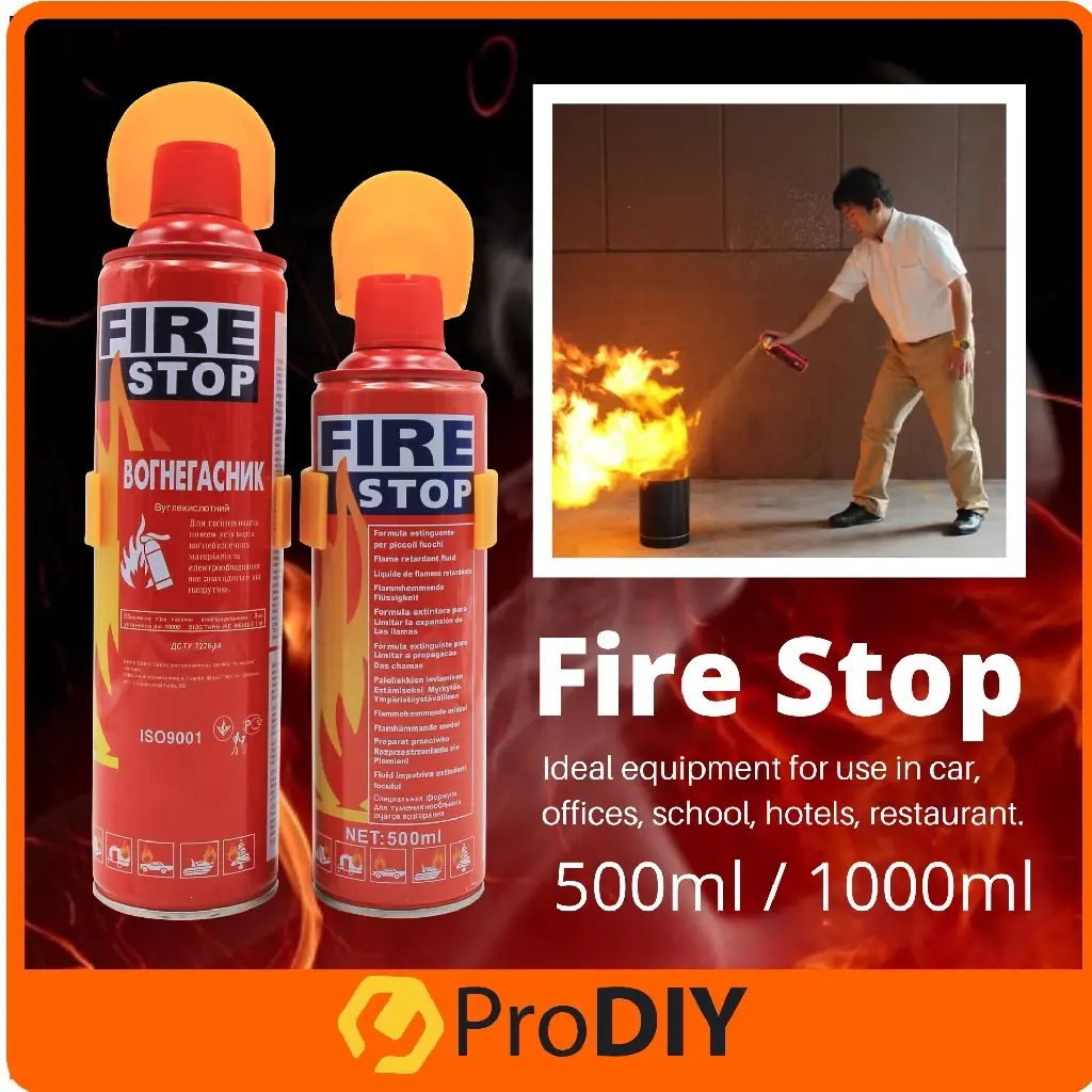 Extinguisher Fire Stop Foam Fire Extinguisher Home Emengency Portable Spray 500ml / 1000ml Pemadam Api pemadam api Kereta Car Engine Alat Home