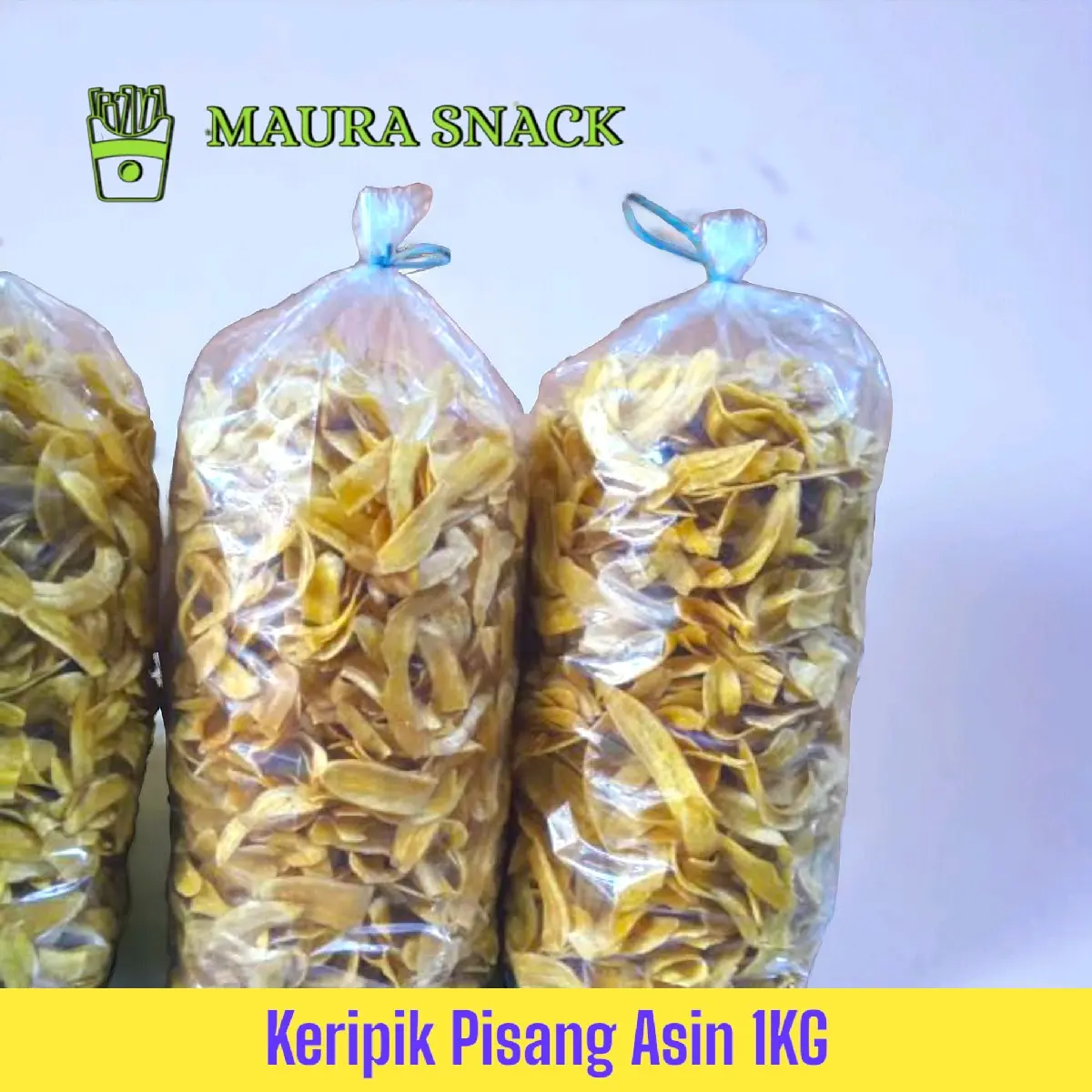 Keripik Pisang Asin 1Kg renyah Camilan Food Snack Makanan   Manis Cemilan Kripik Crispy Pedas Kentang Kering Udang