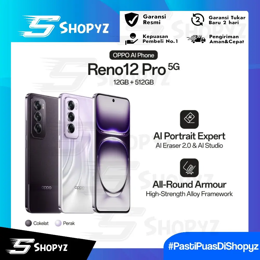 OPPO Reno12 Pro 5G 12/512GB | AI Portrait Expert | AI Eraser 2.0 & AI Studio | All-Round Armour | Garansi Resmi