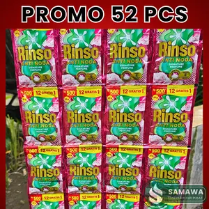 52 Pcs Rinso Cair 500an kemasan 20ml Cuci Bersih Wangi Hemat Murah