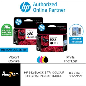 Tinta HP 682  Black+Tri Colour 1 Set Original Cartridge Tinta Printer HP 1216 2335 2336 2337 2775 2776 2875 2876 4275 6475