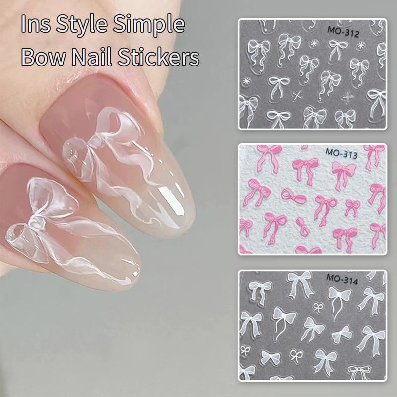 Miếng Dán Nơ Ruy Băng Móng Tay, Miếng Dán Móng Tay Gradient Trong Suốt Nhật Bản Mỏng Và Dai, Thích Hợp Cho Móng Tay Giả Ba Lê