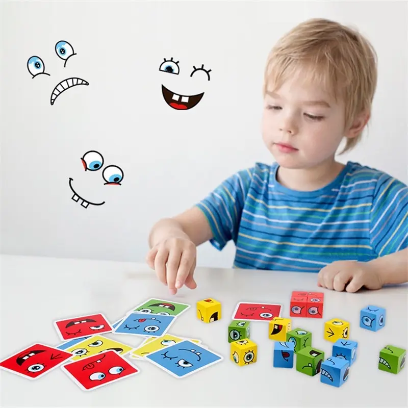Mainan Face Change Rubik Cube Puzzle + Bell / Mainan Susun Ekspresi Muka / Kubus Wajah New Edukasi Toys Dewasa / Anak Anak-Anak 5