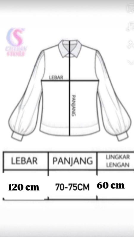 CHERRYSTORE JUMBO KD00772 ATASAN WANITA LENGAN PANJANG
