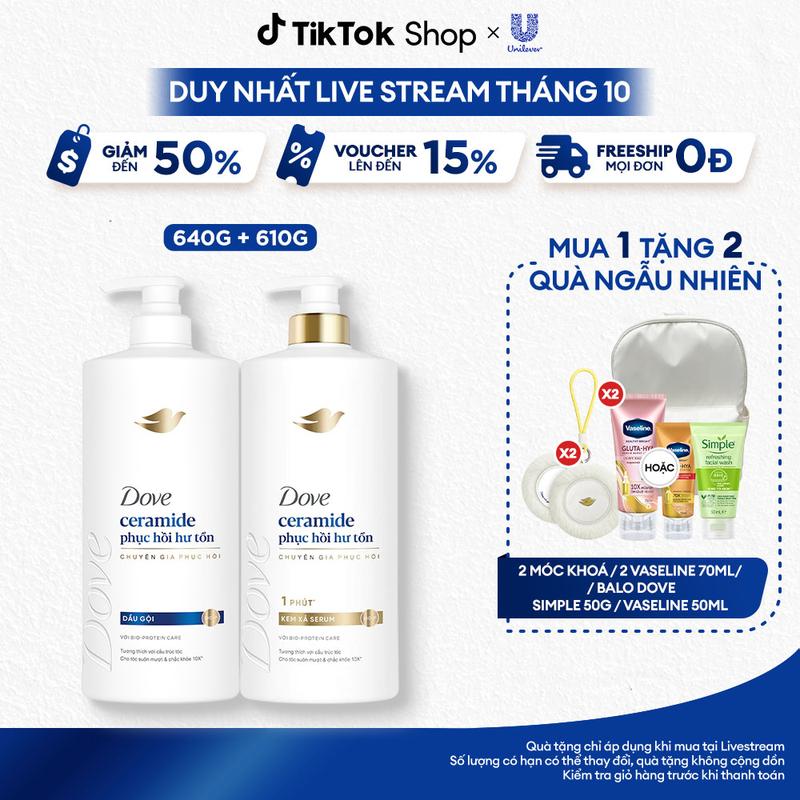 Combo 2 Dove Phục Hồi Hư Tổn Dầu Gội 640g + Kem Xả 610g [3]