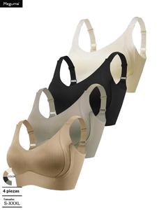Brasier sin varillas de push up sólido para mujer, cómodo y transpirable, lencería femenina para todas las estaciones
