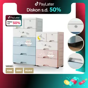 ANGOLA Lemari Plastik Tingkat Pakaian Anak C70-C71 Lemari Penyimpanan Mainan/Snack/Baju Serbaguna Furniture