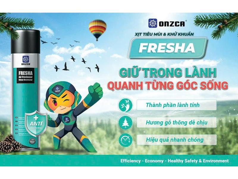 Chai Xịt Khử Mùi Diệt Khuẩn Nội Thất Ô Tô Nhà Cửa Onzca Fresha 400Ml
