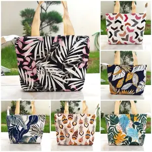 Pouch Kanvas Twill Tempat Cosmetic Motif Beragam 22 x 17