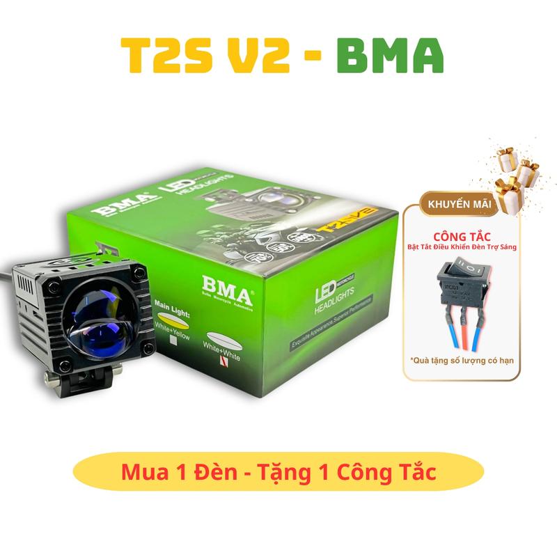  Đèn Trợ Sáng Bi Cầu T2S V2 BMA 60W - Ánh Sáng Hoàn Hảo Sắc Nét Chống Nước IP68 Lắp Xe Tải Oto Xe Máy BH 24 Tháng 