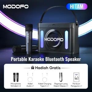 MODOFO Portable Karaoke Bluetooth Speaker | Microphone dengan Kualitas Suara HD | Pengurangan Noise Cerdas Karaoke Nirkabel | Suara Surround yang lmersif | Bernyanyi Kapan Saja, Di Mana Saja