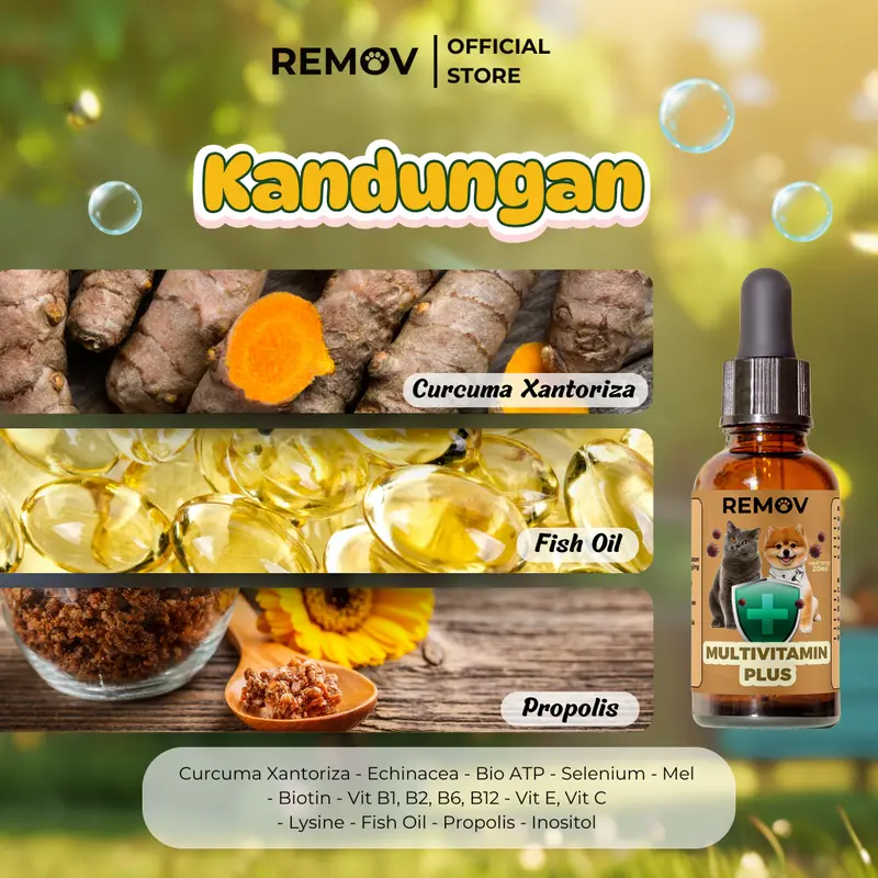 Remov Multivitamin Plus Untuk Kucing & Anjing Penambah Nafsu Makan 3