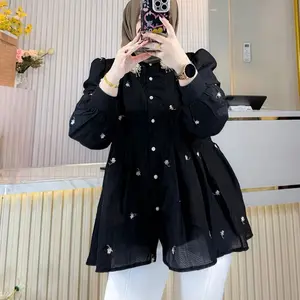 MAURA BLOUSE ATASAN KOREA BLOUSE VINTAGE / BLOUSE BABYDOLL MOTIF BUNGA