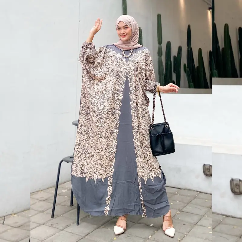 Kaftan Rayon Jumbo Motif Yamka Ld 180 cm Muslim Panjang Nyaman Wanita 3