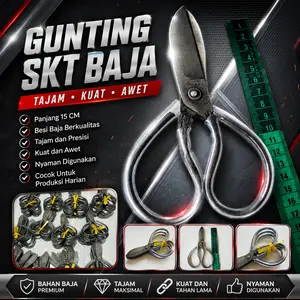 Gunting SKT Baja Kualitas Tajam 100% Ukuran ±10x15cm - Standar Pabrik Siap Pakai