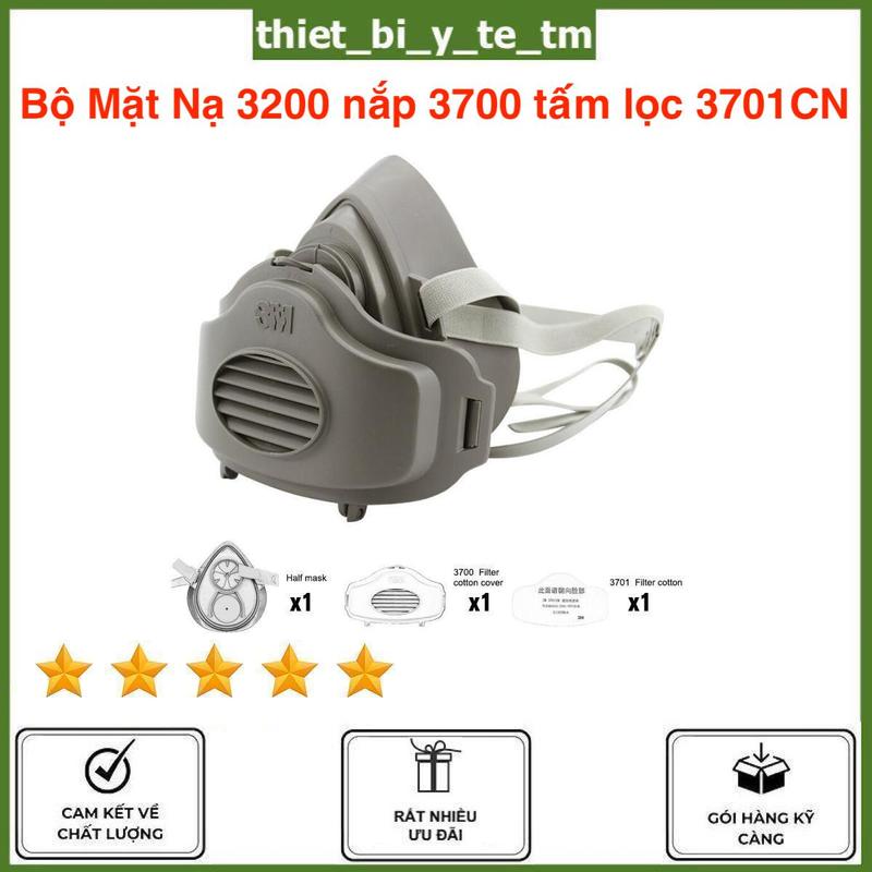 Bộ mặt nạ bảo hộ 3200 Phin Lọc 3700 và tấm lọc 3701CN mặt nạ chuyên dùng chống bụi gỗ bụi mịn bụi siêu mịn PM2.5 bụi công nghiệp nhỏ gọn nhẹ phù hợp với cả người dùng nam và nữ. Có tặng kèm thêm 01 tấm lọc để dùng thay thế về sau