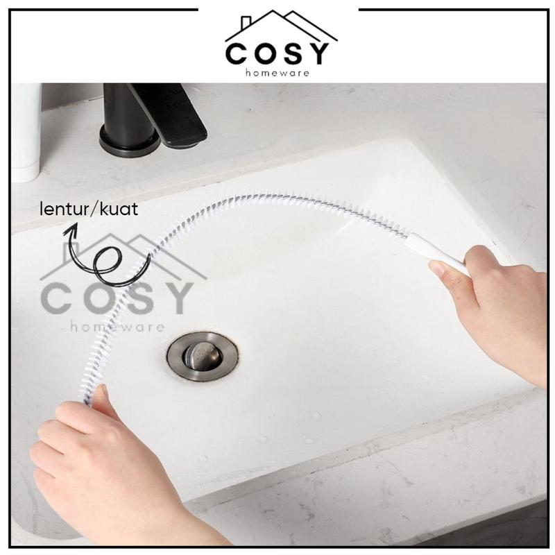 COSY Sikat Pembersih Saluran Pipa Air Wastafel Bahan Lentur / Kawat Pembersih Lubang Wastafel Logam 2