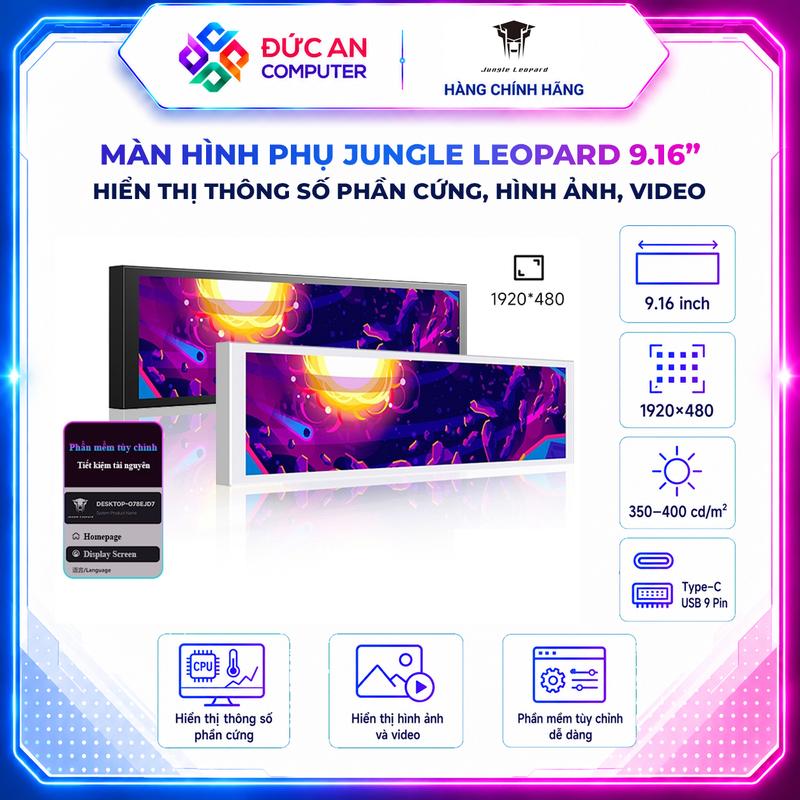 Màn Hình Phụ Jungle Leopard 9.16 inch - Hiển Thị Hình Ảnh, Video, Thông Số PC