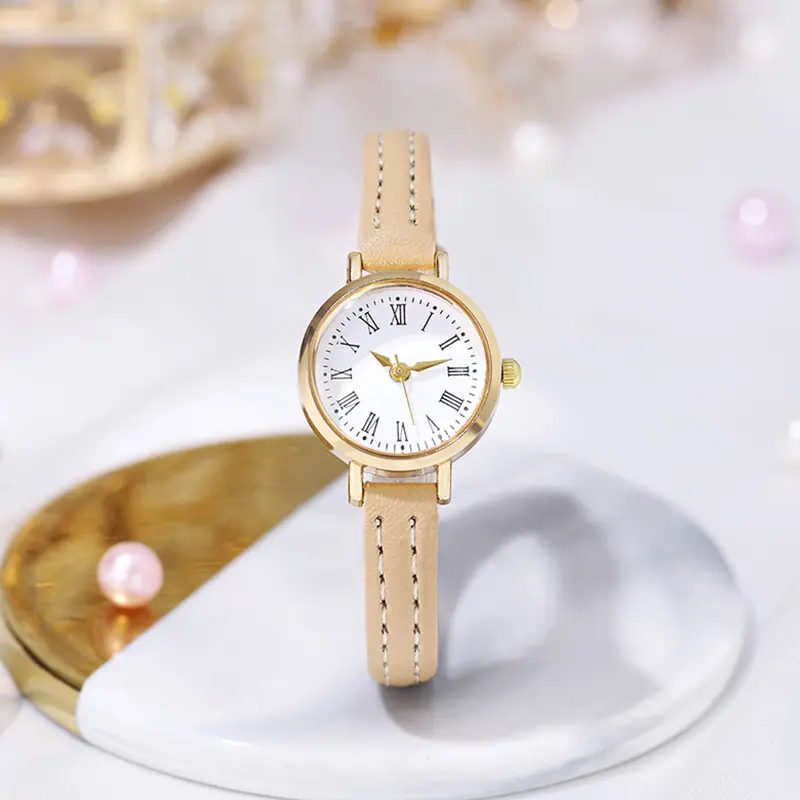 ELBER J200 Jam Tangan Casual Wanita Analog Kecil Dial Bulat Dengan Strap Pu Leather Fashion Jam Tangan Unisex Y1835 5