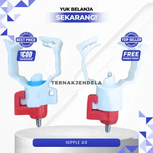 NIPPLE A9 MERAH PUTIH AYAM PETELUR - Untuk ALAT Minum Otomatis Segala Arah Tanpa Mangkok.