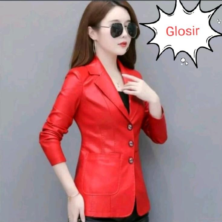 jaket Jas wanita blazer termurah kulit sintetis 0