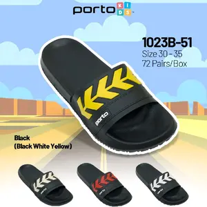 TS Sandal Selop Anak Cowok Karet Cross Line Fashion Porto 1023B-51 Size 30-35 Kaki