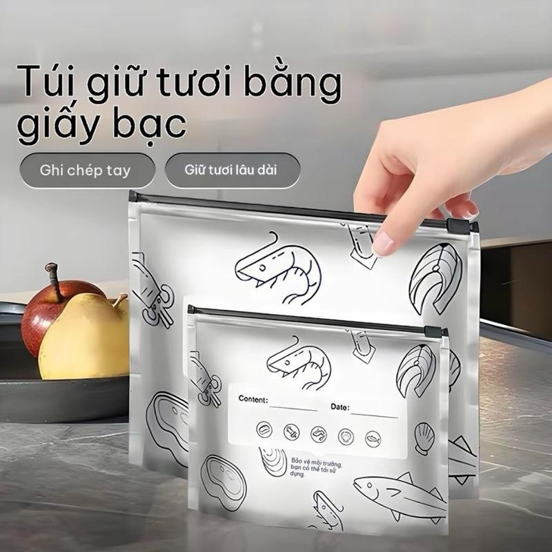 Set 10 Túi Zip Màng Nhôm Đựng Thực Phẩm Cao Cấp