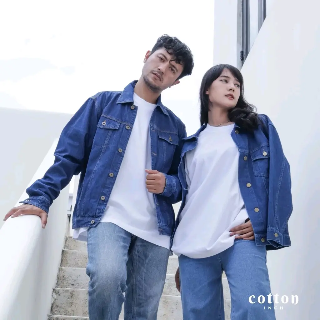 (HARGA ISI 2 PCS)Jaket Jeans Denim Couple Pasangan Premium Quality