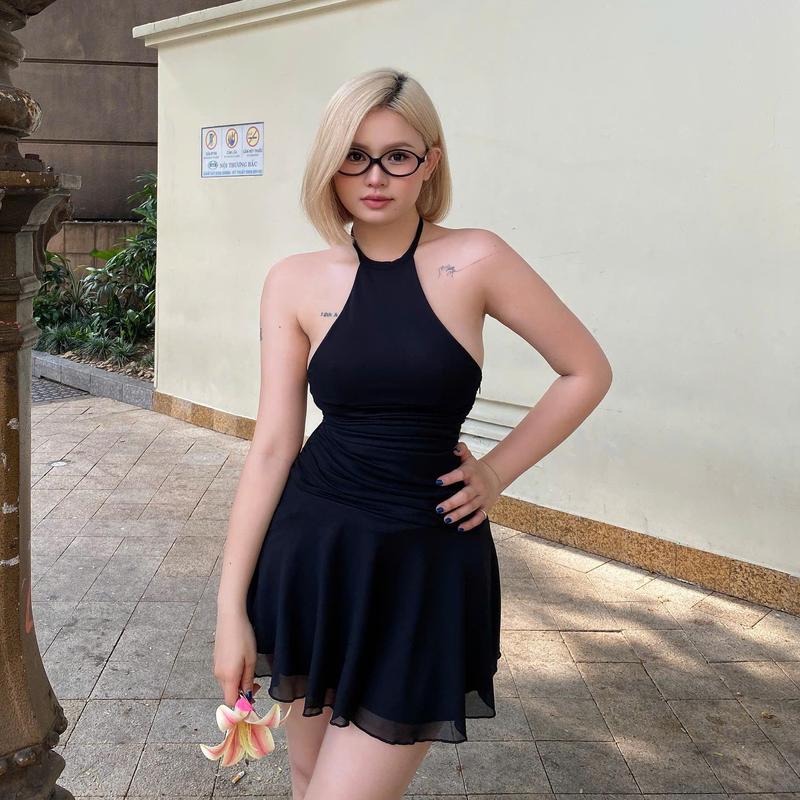  Váy yếm lưới thun hở lưng Bellis dress - ByVeeStyle 