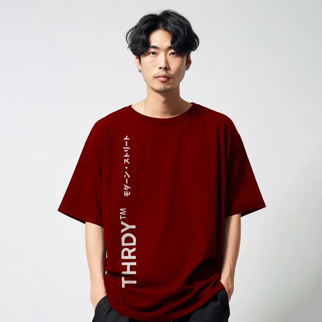 Kaos Oversize ScubaLux Thrdy Tm Vertikal Putih MTK38 Hitam MTK61 Navy MTV76 Khaki MTV77 Maroon MTV78