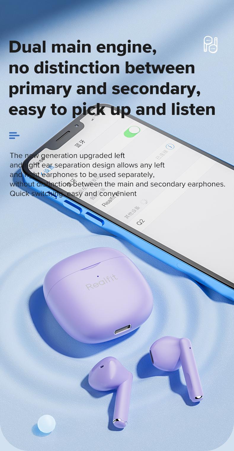 Product Introduction of Realfit F1   True Wireless Bluetooth 5.3 Earbuds Playtime 24 Jam HIFI 24