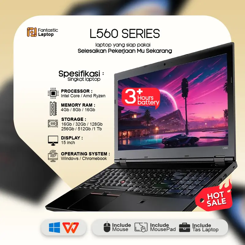 LAPTOP L560 15 inch RAM 8/16 GB SSD 128 UP TO 512 GB FANTASTIC 0