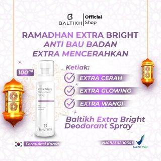 NEW 100 ML BALTIKH Extra Bright Deodorant Spray with Bakuchiol - Deodorant Keti. & Slengki Lipatan Extra Wangi Memorable dan Alami Pencegah Bau Badan + Anti Ketiak Basah Pencerah Bakuchiol 1