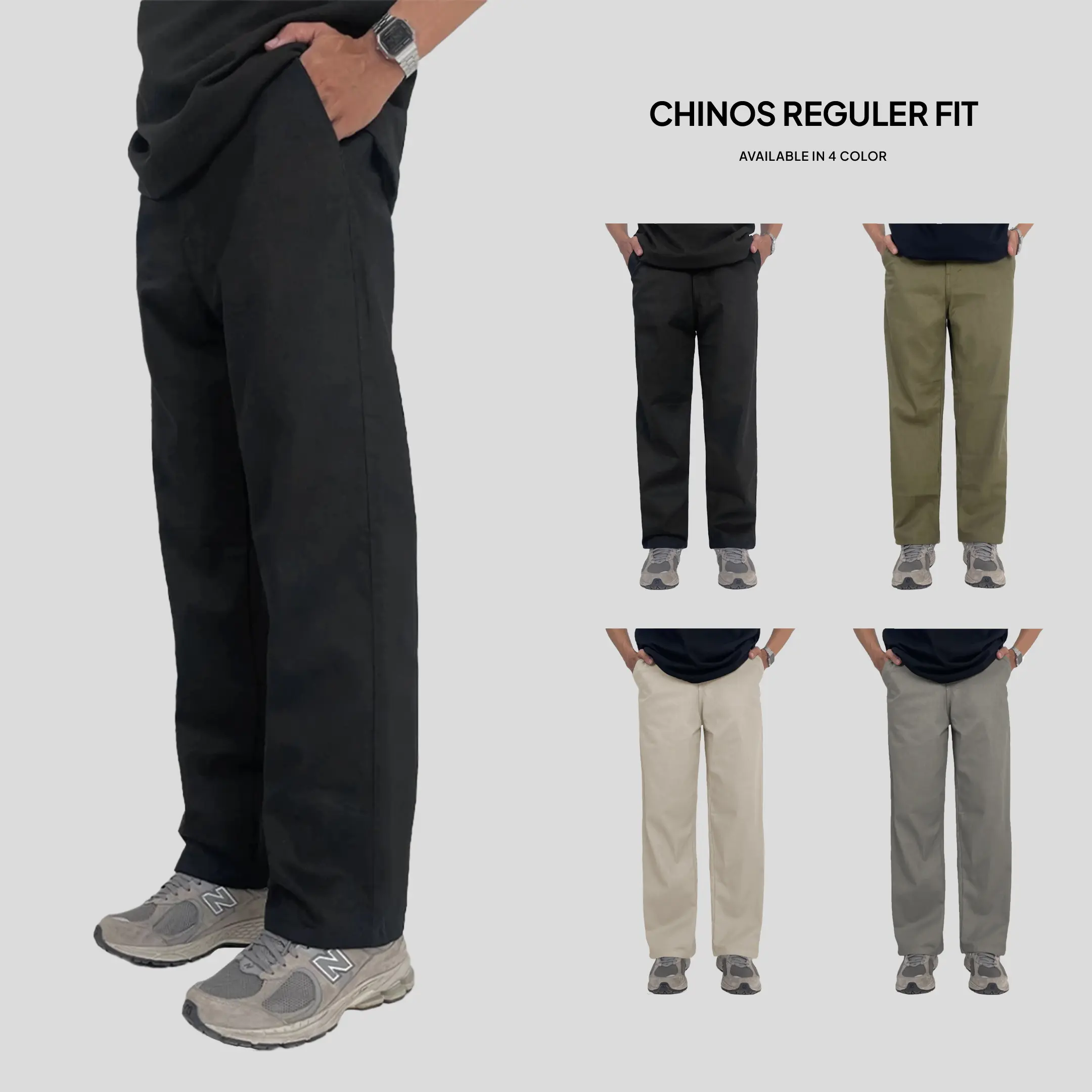 Fairgoods Celana Chinos Panjang Pria Reguler Fit