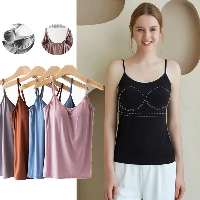 Modal Camisole Japan modal bra-top with chest pad camisole female soft  vest