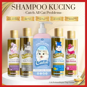 Catch - Shampoo Kucing Anti Kutu , Anti Rontok , Anti Jamur ,  Solusi 3-in1, dan Bulu Putih