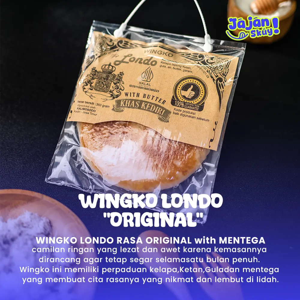Wingko Tjap Londo Rasa Original dengan Mentega - Kue Basah Kediri - Lezat Food - Kue Basah Tahan Lama