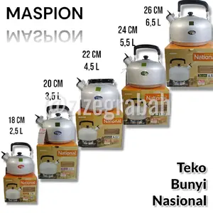 MASPION Teko Bunyi National Berbagai Ukuran 18 cm, 20 cm, 22 cm, 24 cm, 26 cm   Alat Tea