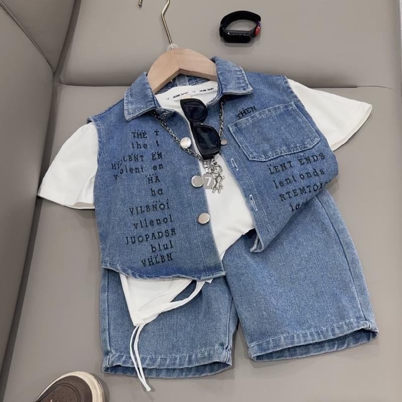 ￼[M03] [Tặng đồng hồ]Set jean bé trai, chất jean mềm cho bé đi học đi chơi size 9-30kg, quần áo trẻ em