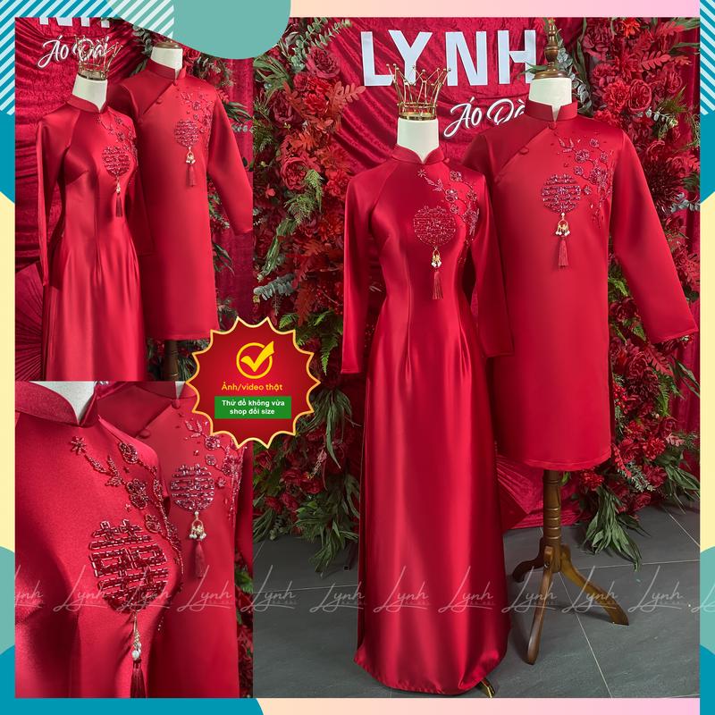 Cặp áo dài cô dâu ĐÁM HỎI Hỷ HOA MƠ - LYNH Áo Dài (Mã sản phẩm: LYNH002)