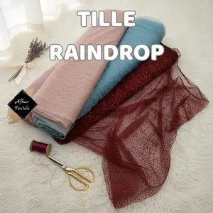 [0.5 METER] Kain Tille Sugar Candy Raindrop - Lebar 1.5 Meter