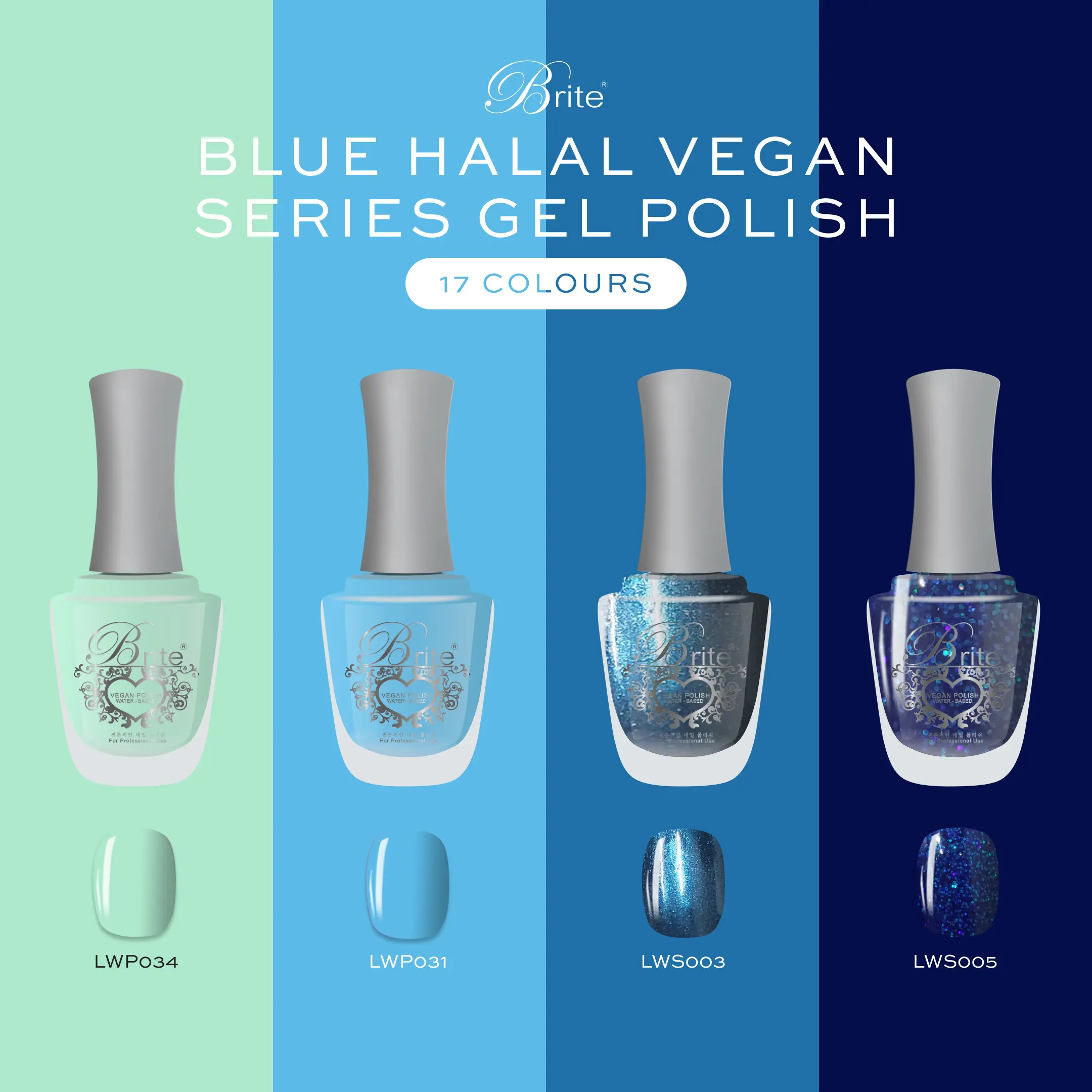 Brite Halal Vegan Nail Polish (Blue Series)